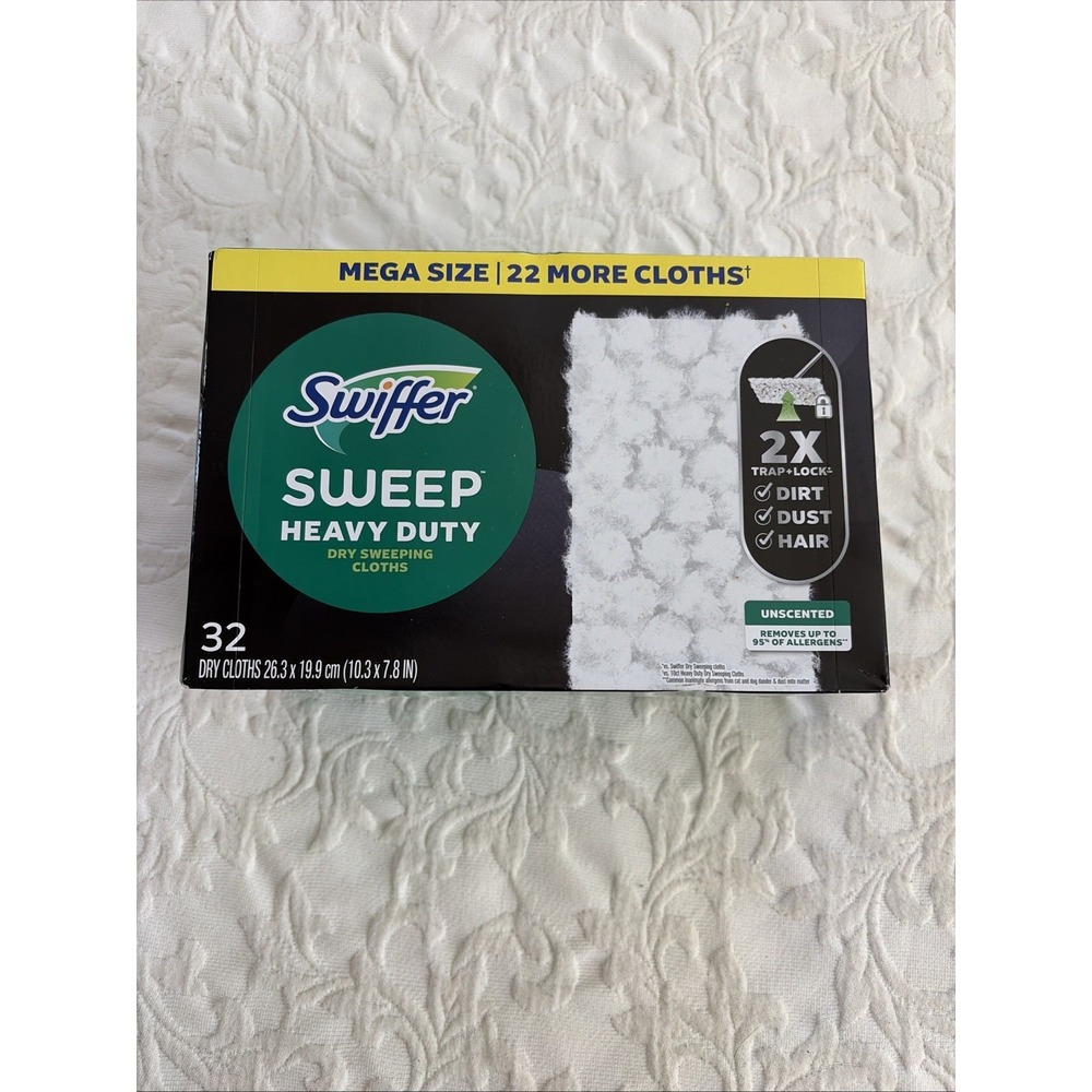 Swiffer Sweeper Heavy Duty Multi-Surface Dry Cloth Refills Floor Sweeping - 32ct